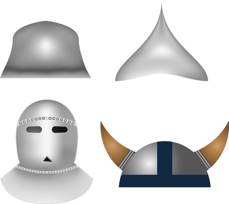 Medieval knight helmetsのイラスト素材