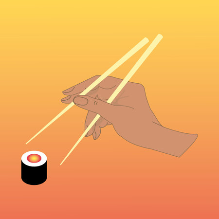 Hand with chopsticksのイラスト素材