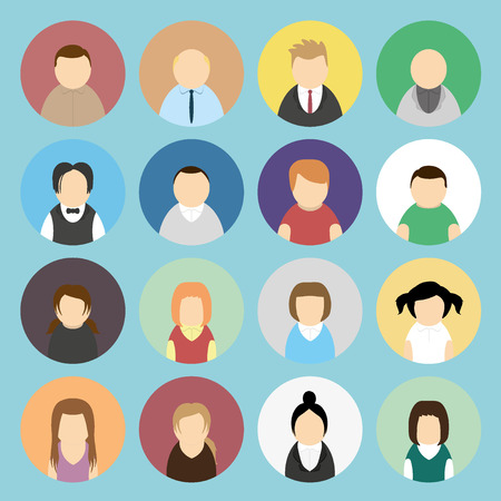 Set of vector avatarsのイラスト素材