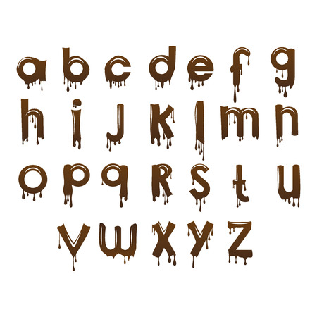 Chocolate font alphabetのイラスト素材