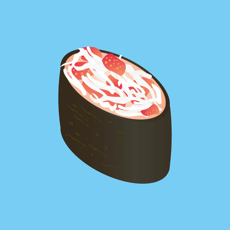 Gunkan-maki with crab meat. Japanese sushi.のイラスト素材