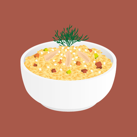 Fried Rice With Chicken and Vegetables - tyachunのイラスト素材