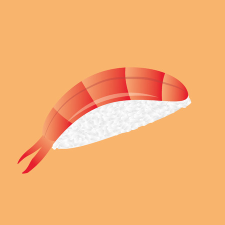 Isolated sushi with shrimpのイラスト素材