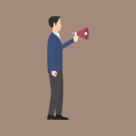 Businessman with mouthpieceのイラスト素材