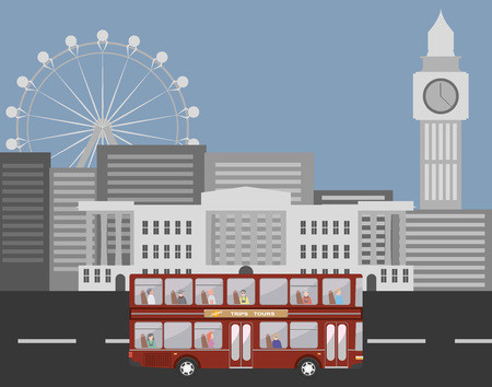 Double decker in Londonのイラスト素材