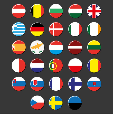 European Union country badgesのイラスト素材
