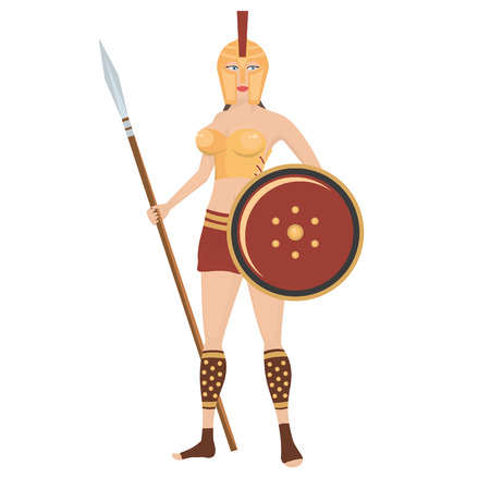 Ancient Greek warrior womanのイラスト素材