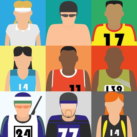 Sport people iconsのイラスト素材
