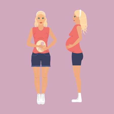 Pregnant sexy womanのイラスト素材