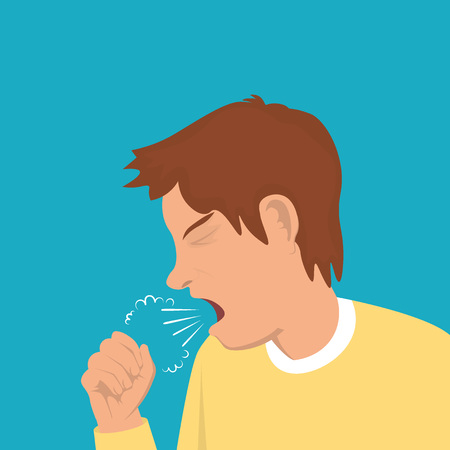 Coughing kidのイラスト素材