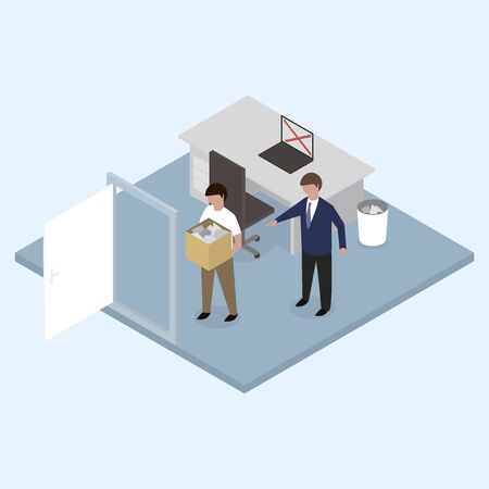 Boss dismissed employee. Isometric 3d.のイラスト素材