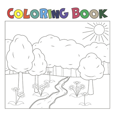 Coloring book two winter birds - vector illustration.のイラスト素材