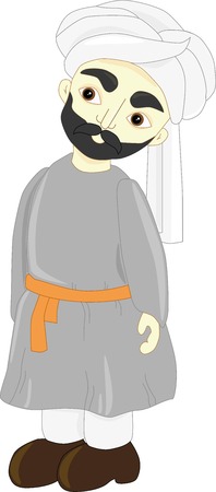 A cartoon illustration of classic saudi muslim manのイラスト素材