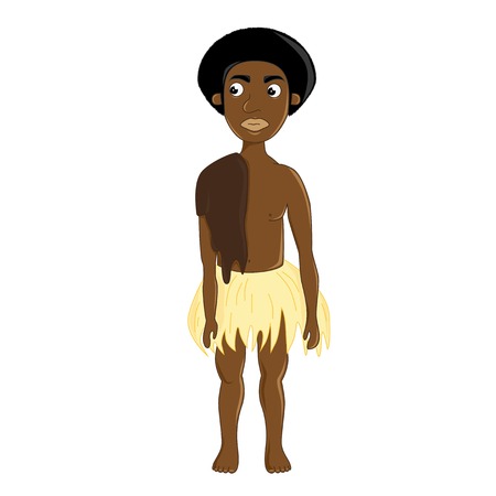 Native African man. Isolated illustration.のイラスト素材