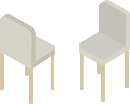 Isometric simple chair. Isolated illustration.のイラスト素材
