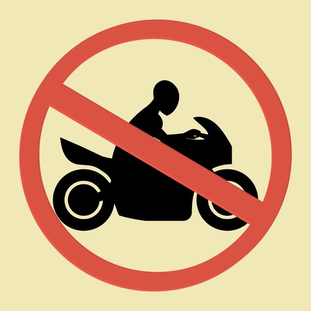 No motorcycle sign with motorcycle silhouetteのイラスト素材