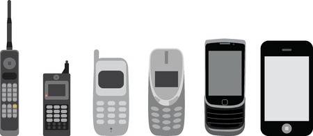 Cell phone evolution. 6 stages of mobile evolution.のイラスト素材