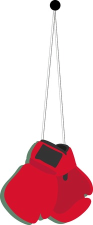Hanging boxing gloves isolatedのイラスト素材
