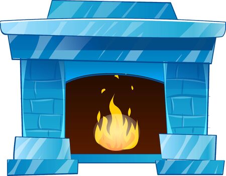 Isolated christmas ice fireplace.のイラスト素材