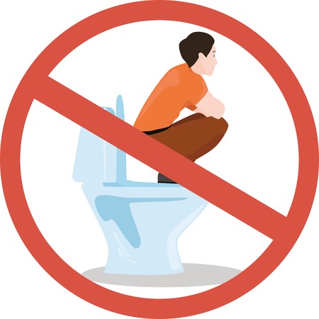 Toilet rules: don't sit waterclosetのイラスト素材