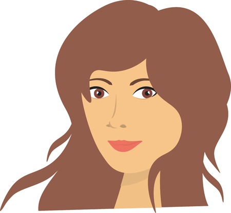 Beautiful woman flat faceのイラスト素材