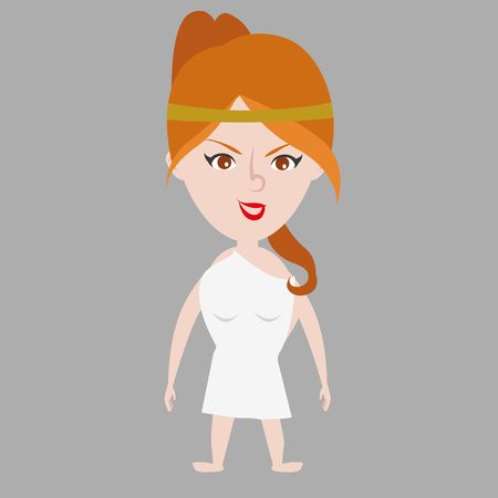 Cartoon ancient greek woman in traditional dressのイラスト素材