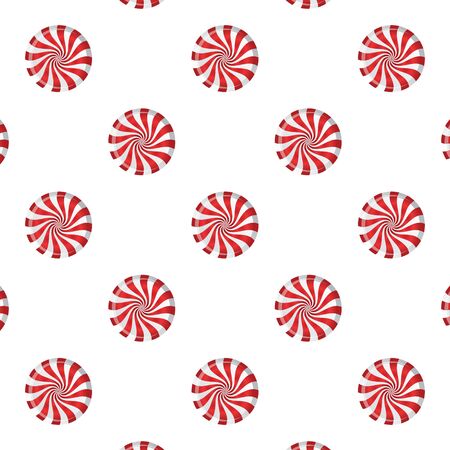Candy seamless vector pattern. Red and white round swirl candyのイラスト素材