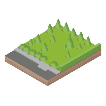 Park concept with tree in 3d flat isometric style. Vector illustration.のイラスト素材