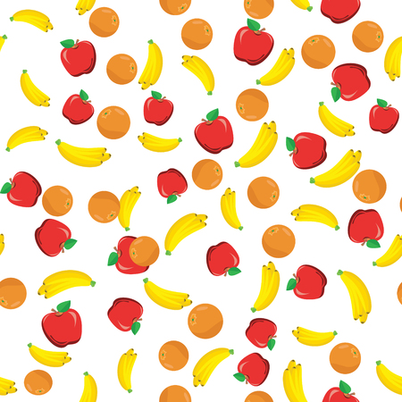 Flat fruits seamless pattern.のイラスト素材