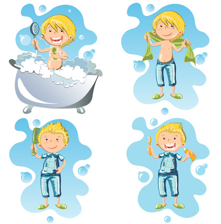Illustration of a person doing hygiene.のイラスト素材