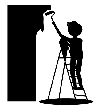 Man painting wallのイラスト素材