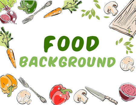 Food background banner.のイラスト素材
