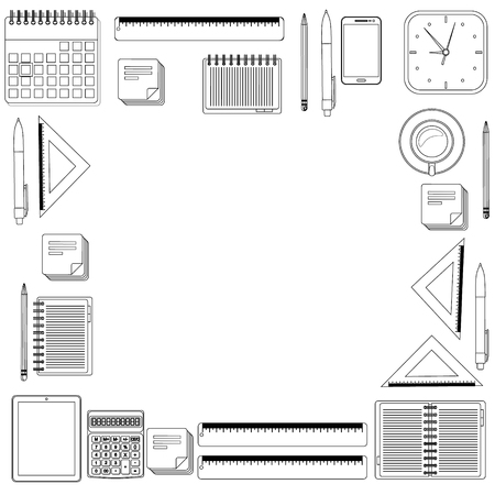 Set hand draw office tools.のイラスト素材