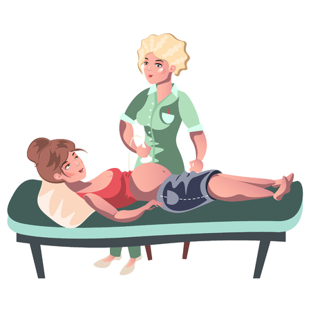 Ultrasound during pregnancy.のイラスト素材