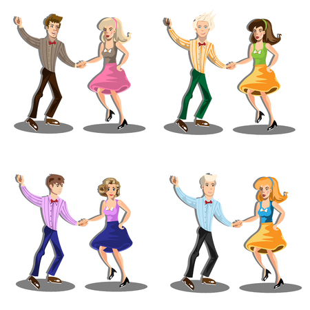 Professional dancer couple dancingのイラスト素材