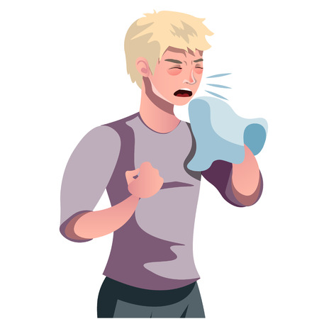 Sick man. Season allergyのイラスト素材