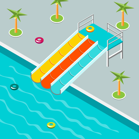 The water park is isometric.のイラスト素材