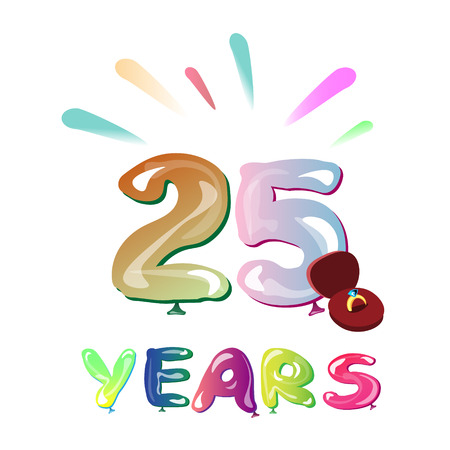 Twenty five years greeting card.のイラスト素材