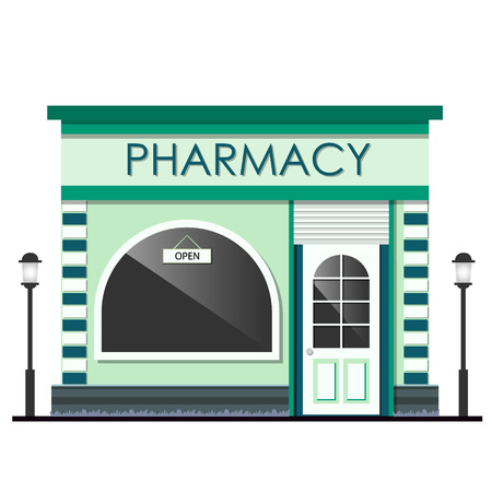 Facade of pharmacy store isolatedのイラスト素材
