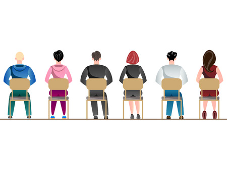 People sitting back view.のイラスト素材