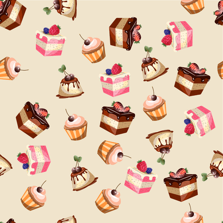Desserts seamless pattern.のイラスト素材
