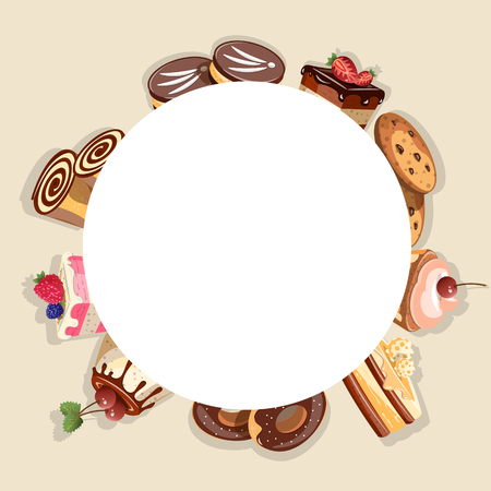 Frame made of different dessertのイラスト素材