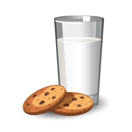 Glass of milk and cookies.のイラスト素材