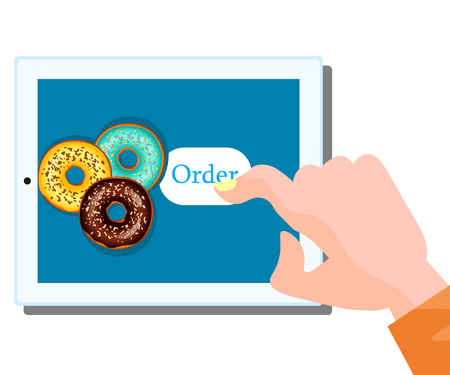 Online food order donutのイラスト素材