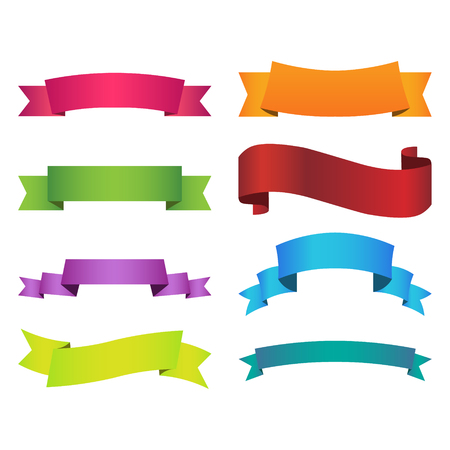 Ribbon set color on white background.のイラスト素材