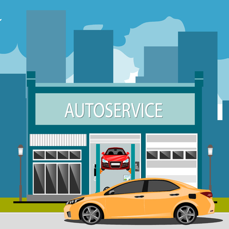 Car repair maintenance auto service station.のイラスト素材