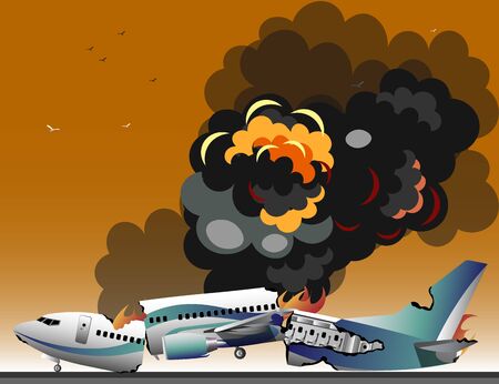 Aircraft accidents isolatedのイラスト素材