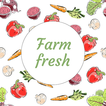 Fresh from the Farm Produce bannerのイラスト素材