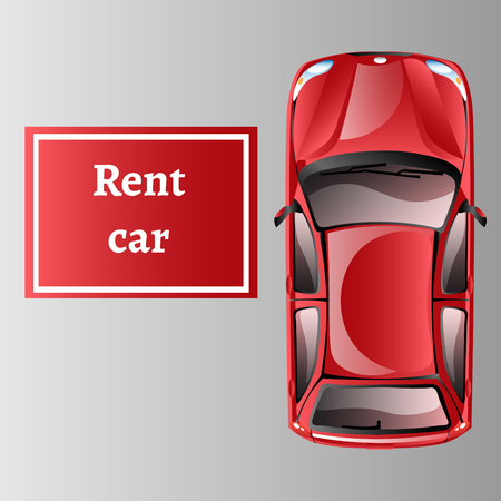 Car rent top view isolatedのイラスト素材