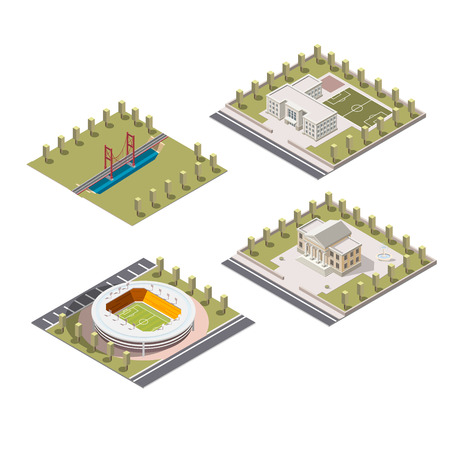 City building icons set.のイラスト素材